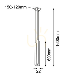 Závesné svietidlo Antigo Kosame 3 čierne 3x G9 160 cm 7846 small 1