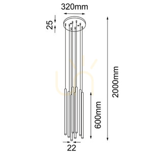 Prívesné svietidlo Antigo Kosame 8 čierne 600 mm 7856 small 1