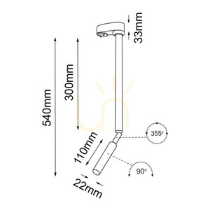Bodové svietidlo Antigo Kosame T R2 7870 čierne LED G9 do lišty 54 cm small 1
