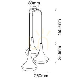 Závesné svietidlo Antigo Mahaka 3 biele 50 cm E27 5177 small 1