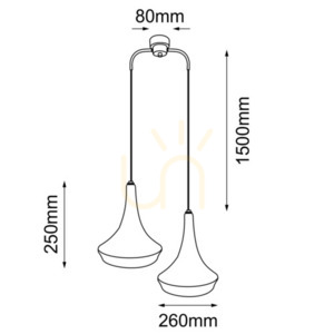 Závesné svietidlo Antigo Mahaka 2 šedé 50 cm oceľ/bavlna LED E27 5182 small 1