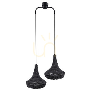 Závesné svietidlo Antigo Mahaka 2 šedé 50 cm oceľ/bavlna LED E27 5182 small 0