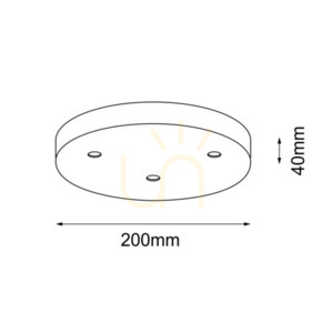 Stropná rozbočovacia krabica pre 3 lampy Antigo C 5199 čierna oceľ 20x20x4 cm small 1
