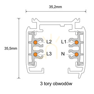 Svetelná koľajnica Antigo Szynoprzewód 3F 100 cm čierna 230V 8097 small 1