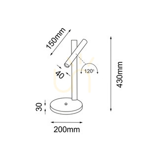 Stolná lampa Antigo Yabu G 2031 čierna oceľ 43 cm LED MR11 small 1