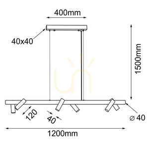 Závesné svietidlo Antigo Yabu 6 biele 120 cm 5064 small 1