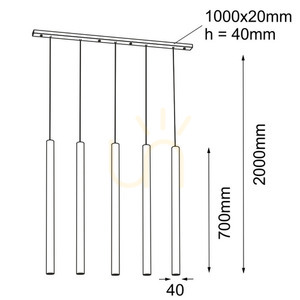 Prívesné svetlo Antigo Yabu 5 biele 7575 LED MR11 100 cm small 1