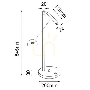 Stolná lampa Antigo Kosame G 7874 čierna 54,5 cm LED G9 small 1