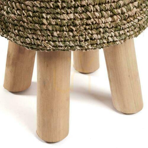 Skontrolujte Stolička Raffia Tressed Stool - Jungle Green