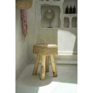 Stolička BAZAR BIZAR Island Collection teak rafia prírodná 35x35x45 cm small 1