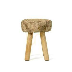 Stolička BAZAR BIZAR Island Collection teak rafia prírodná 35x35x45 cm small 0