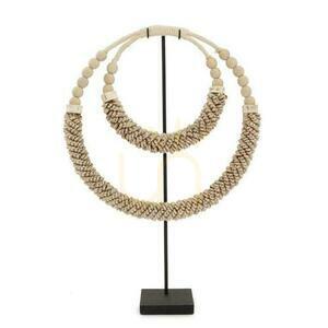 Dekoračný náhrdelník z mušlí na stojane BAZAR BIZAR prírodný 55 cm Stand Decoration small 0