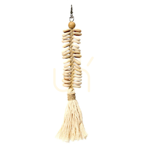 Skontrolujte Prívesok na kľúče BAZAR BIZAR macramé ryba krémová bavlna 25 cm