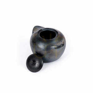 Terakotová dóza s vekom BAZAR BIZAR The Burned Jar L čierna 1,4 l small 8