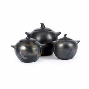 Terakotová dóza s vekom BAZAR BIZAR The Burned Jar L čierna 1,4 l small 9