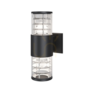 Vonkajšie nástenné svietidlo Maytoni BRONX O576WL-02B, 2 × E27 60 W, hliník, IP54, čierne, 32 cm small 1