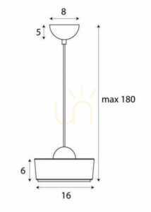 Závesné svietidlo Max Light Lipari I P0542 biele s brúseným zlatým povrchom LED 6 W 16 cm small 3