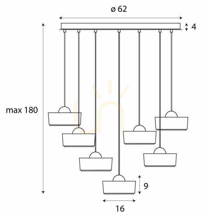 Displej Závesné svietidlo Max Light Lipari VII P0544 bielo-zlaté 7x LED 38W 3000K Závesné svietidlo Max Light Lipari VII P0544 bielo-zlaté 7x LED 38W 3000K