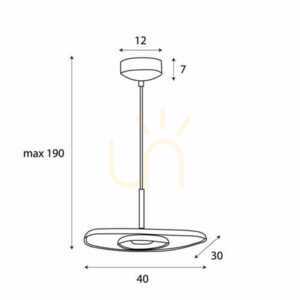 Závesné svietidlo Max Light Deux P0560 čierno-sivé 40 cm LED 5W small 4