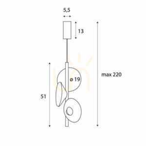 Závesné svietidlo Max Light Puro P0562 čierno-sivé 4x8W 51 cm plsť small 4