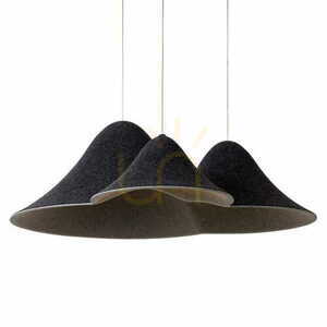 Závesné svietidlo Max Light Bellmond P0565 čierno-sivé plstené LED 21 W, 3 svetlá, 60 cm small 2