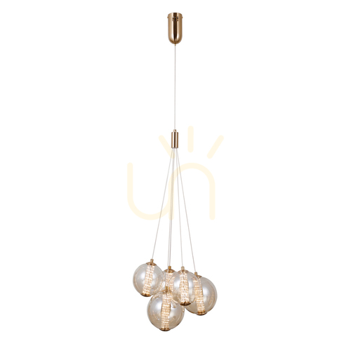 Skontrolujte Závesné LED svietidlo Italux Butero zlaté amber PND-34359-5-HBR-AMB