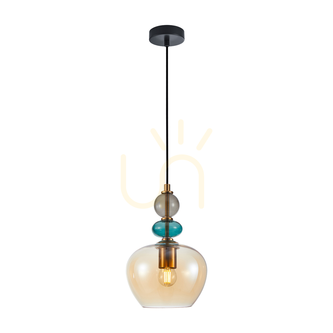 Závesné svietidlo Italux Busco zlaté sklo E27 PND-30263-1A-BRO-AMB