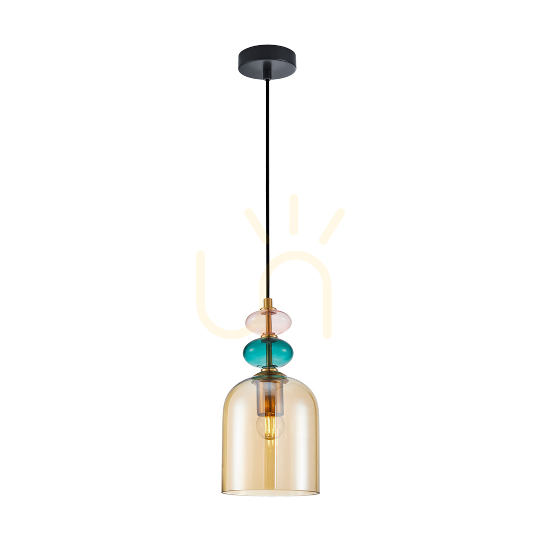 Italux Pendant Lamp Gold Colored Glass E27 14.5 cm PND-30263-1B-BRO-AMB