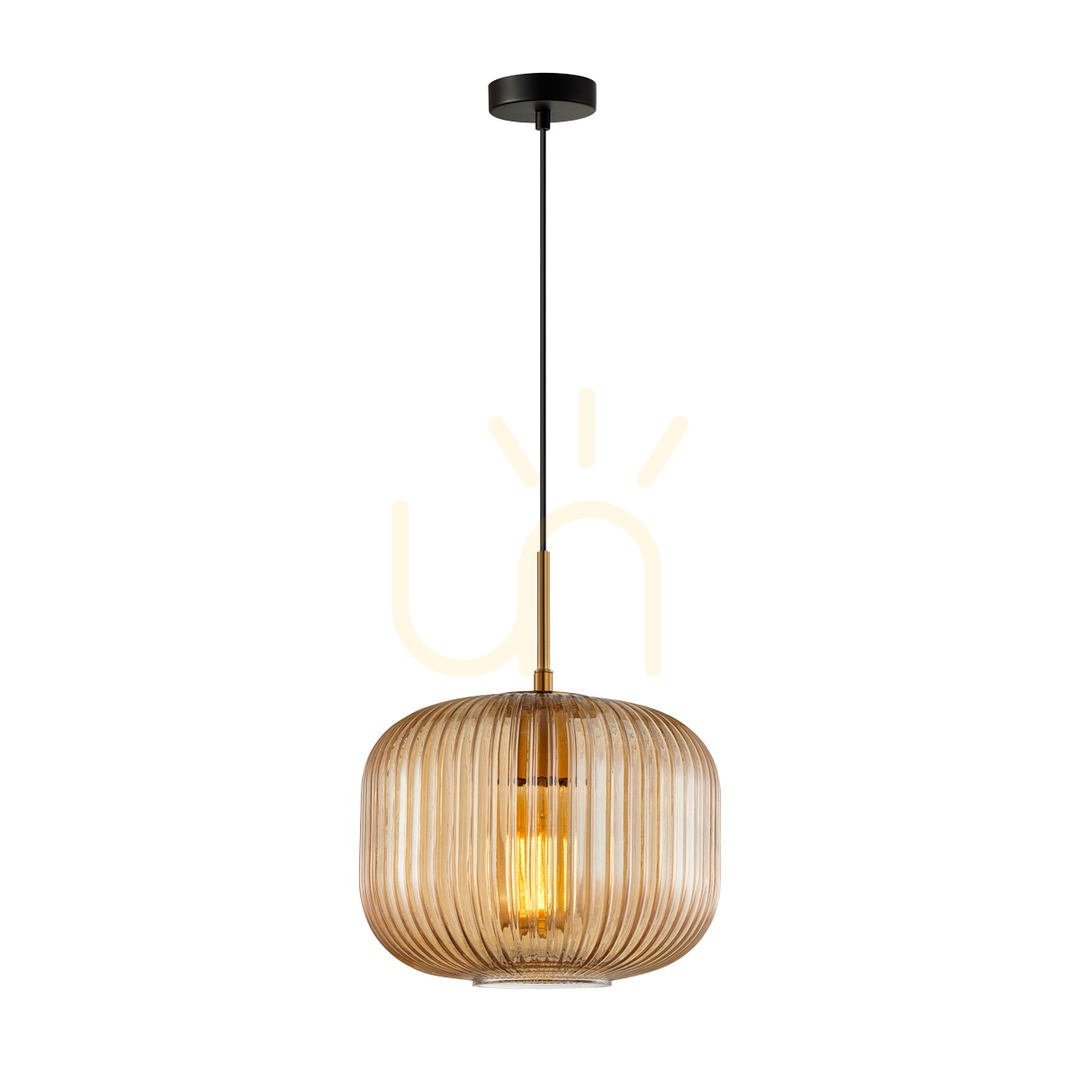 Závěsné svítidlo Italux Gavino Amber Zlaté E27 PND-26476-1-BRO-AMB