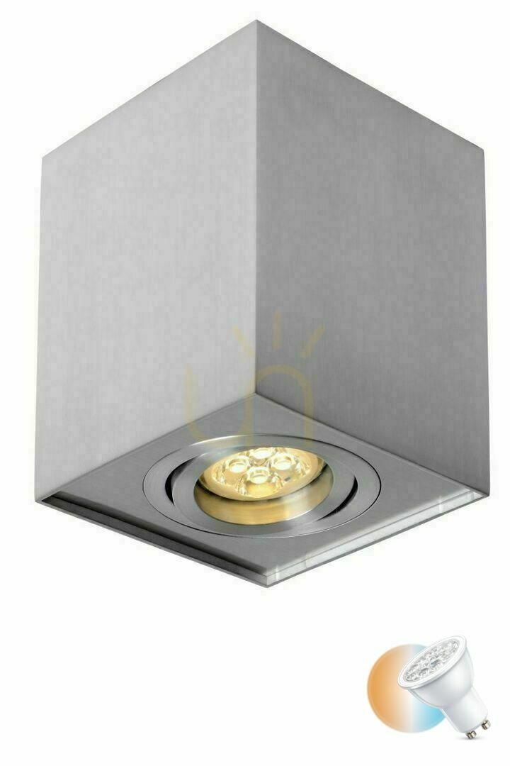 Downlight Lucide Tube LED GU10 dimmbar Silber Aluminium 22953/01/12
