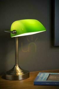 Stolová lampa Lucide BANKER 17504/01/03 zelená hnedá retro kov sklo E14 small 3