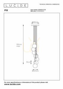 Závesné svietidlo Lucide FIX Multiple čierne 7xE27 50 cm 08408/07/30 small 6