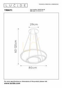 Závesné svietidlo Lucide TRINITI čierne LED 136W 80 cm 46402/99/30 small 6