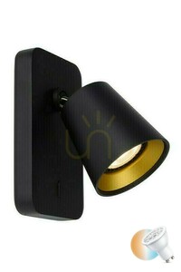 Nástenné svietidlo Lucide TURNON čierne zlaté LED GU10 5W 320 lm 09928/05/30 small 0