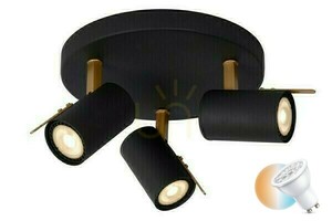 Reflektor Lucide GRONY čierny zlatý 3x GU10 LED 17998/15/30 small 0