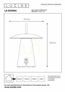 Vonkajšia stojacia lampa Lucide LA Donna biela LED IP54 27500/02/31 small 10