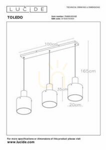Závesné svietidlo Lucide Toledo 74405/03/62 medené 3x E27 retro small 10