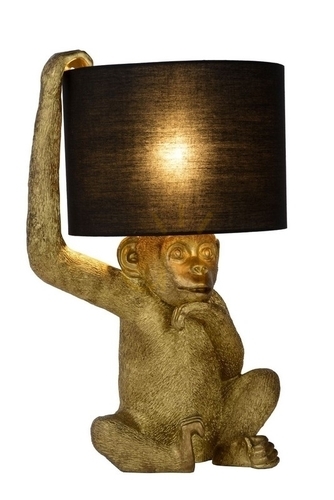 Skontrolujte Stolová lampa Lucide Extravaganza Chimp čierna zlatá E14 45 cm 10502/81/30
