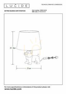 Stolová lampa Lucide EXTRAVAGANZA Sir Winston zlatá čierna porcelán E14 13533/81/10 small 8