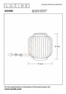 Stolová lampa Lucide GOSSE biela porcelánová Japandi E14 13535/24/31 small 5