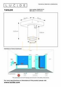 Plafond Lucide TAYLOR biely LED IP44 09930/05/31 small 4