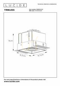 Stropné očko Lucide TRIMLESS biele GU10 1x50W IP20 09925/01/31 small 3
