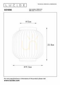 Plafón Lucide GOSSE biely porcelán E27 Japandi 13135/01/31 small 3
