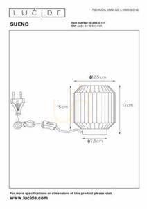 Stolová lampa Lucide SUENO sivá sklo E14 17 cm 45595/01/51 small 4