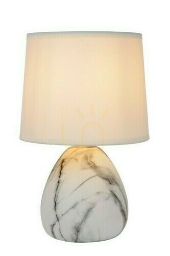 Skontrolujte Stolová lampa Lucide MARMO biela keramika ľan E14 25,5 cm 47508/81/31
