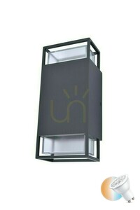 Vonkajšie nástenné svietidlo Lutec RIDGE 5107101118 antracitové 2xGU10 max. 25 W IP54 small 0