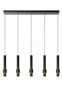 Závesné svietidlo Lucide MARGARY 5xLED 4,2W 2700K 2300lm CRI90 čierne 103 cm stmievateľné 24402/30/30 small 0
