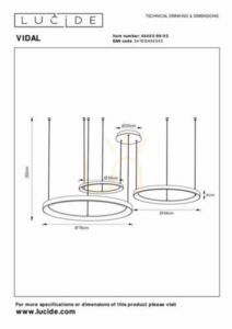 Závesné svietidlo Lucide VIDAL 46403/99/02 zlaté LED 120W 78 cm small 4