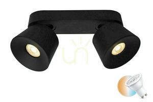 Plafón Lucide TRIGONO čierny kov GU10 2x LED CCT 09935/02/30 small 0
