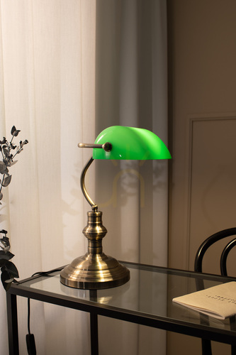 Skontrolujte Stolná lampa Markslojd Bankers zelená kov/sklo 42 cm 105931
